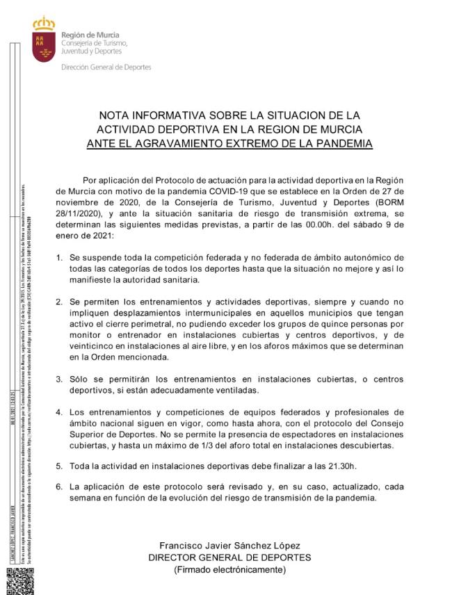 Nota informativa DGD CARM