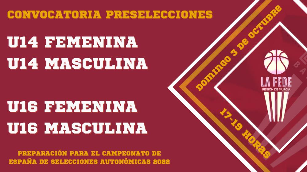 Convocotaria PreSelecciones U14 y U16