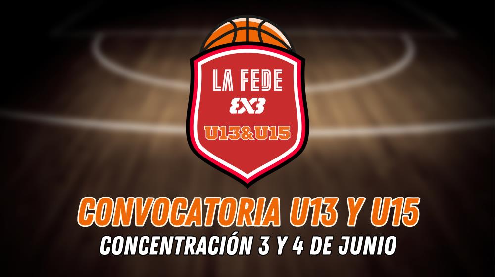 Convocatoria PreSelecciones 3x3 U13 y U15 (3 y 4 de junio)