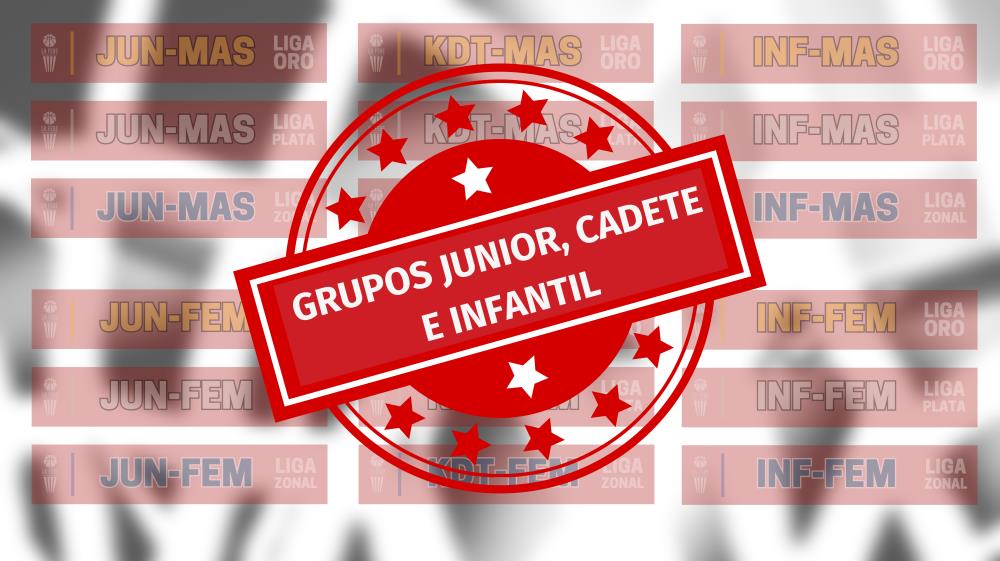 Composición de los grupos en Junior, Cadete e Infantil
