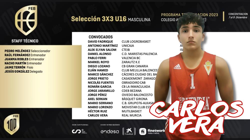 Carlos Vera, convocado con la U16M 3x3