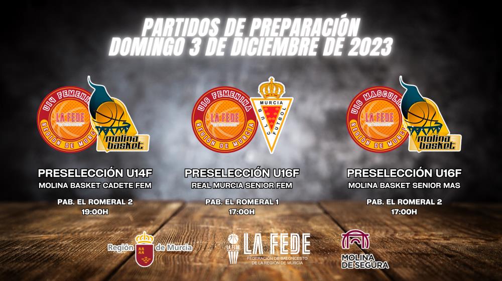 Convocatorias U14F, U16F y U16M: 3 de diciembre de 2023