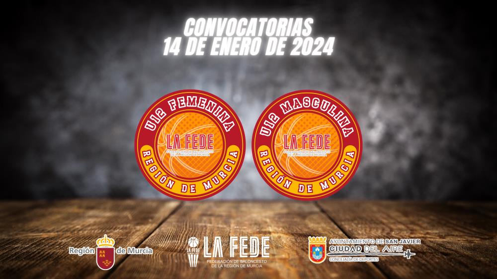 Convocatorias U12: 14 de enero de 2024