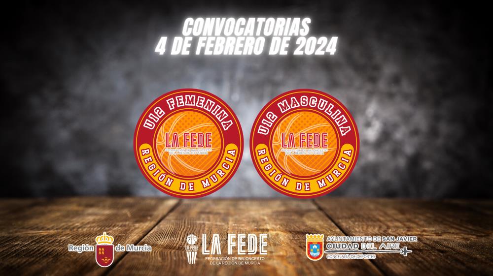 Convocatorias U12: 4 de febrero de 2024