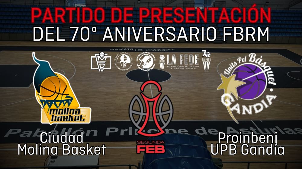 Molina Basket - UPB Gandía, partido de presentación del 70º aniversario FBRM