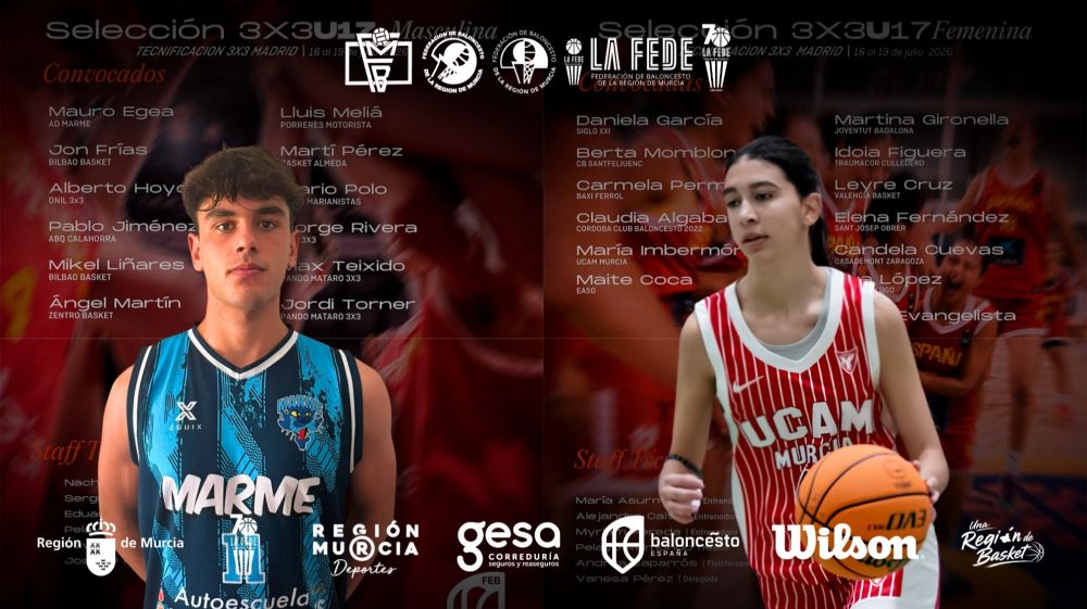 Mauro Egea y María Imbernón trabajarán con la Selección U17 3x3